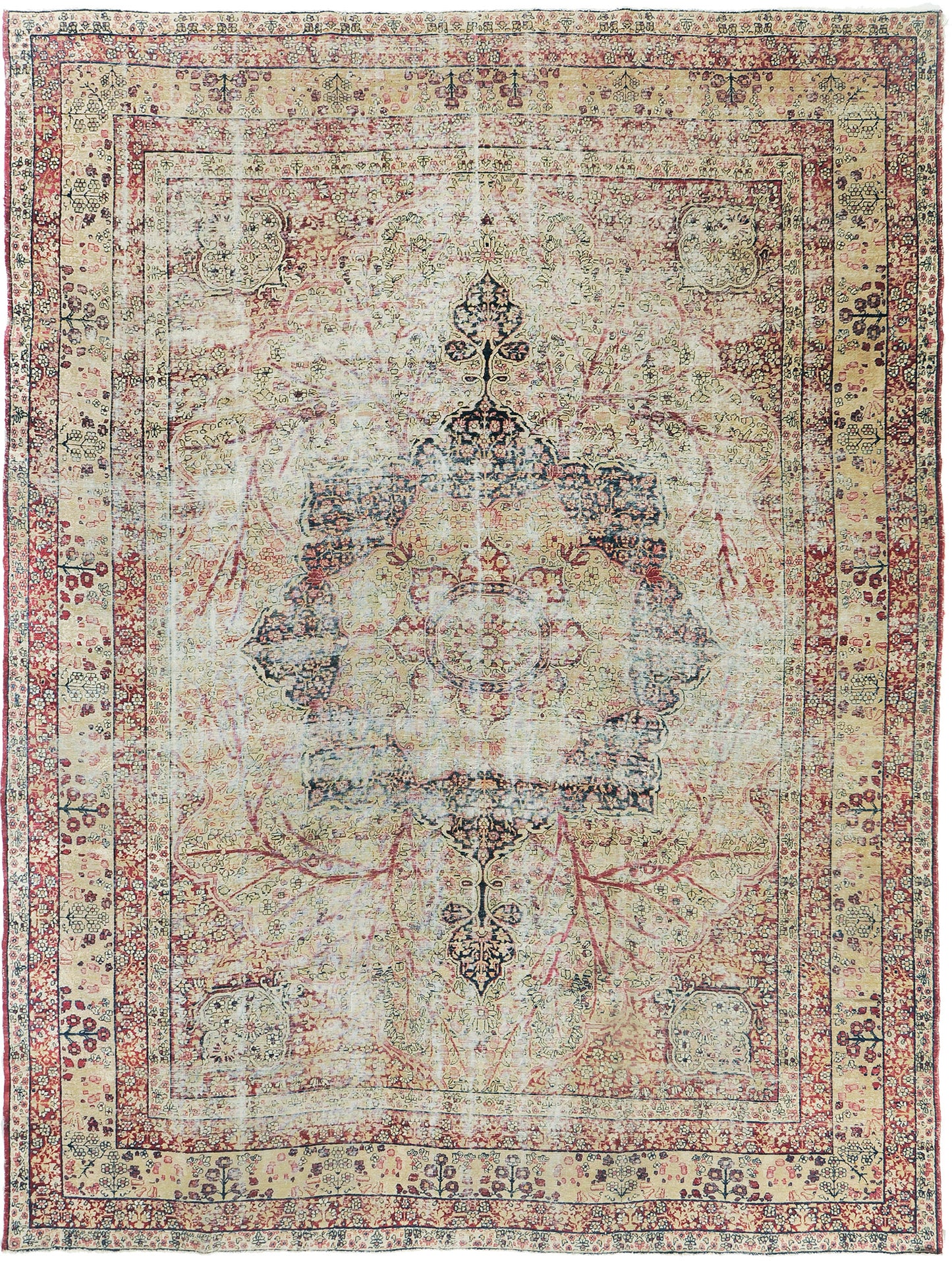 Antique Persian Lavar Kerman Rug 26476