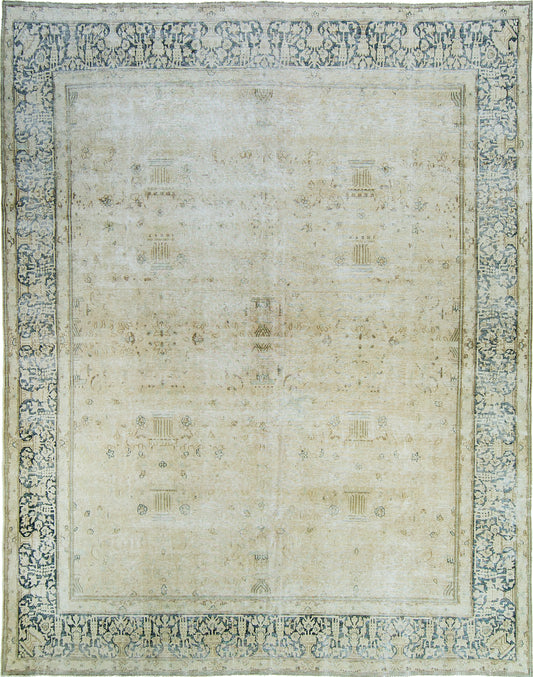 Vintage Kerman Distressed Rug