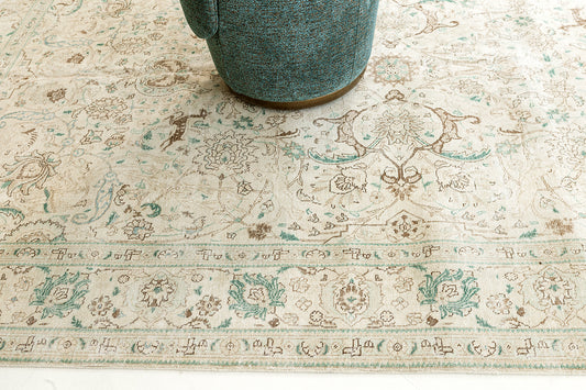 Persian Rug 4190 Vintage Persian Tabriz 28112