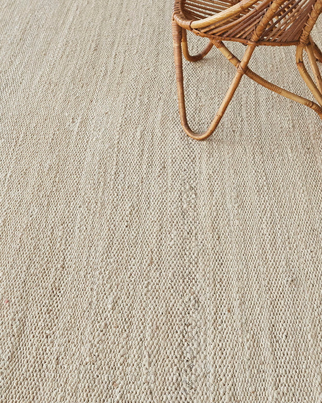 Hemp Sand Flatweave in White Shell, Loam Collection