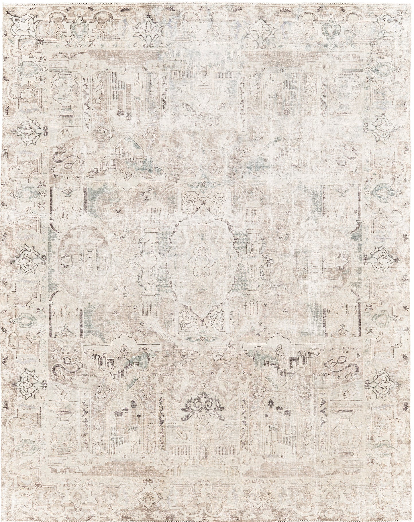 Persian Rug 4367 Vintage Persian Yazd 29381