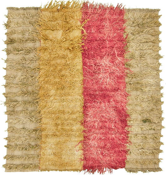 Vintage Turkish Anatolian Tulu Square Rug