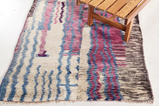 Modern Rug Image 13244 Vintage Moroccan Beni Ourain Tribe Rug