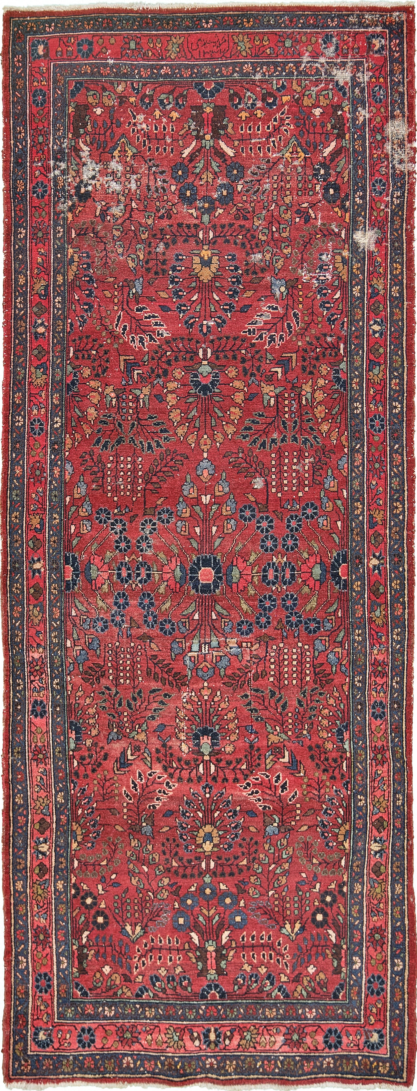 Persian Rug 3872 Vintage Persian Lilihan Distressed Runner 51080
