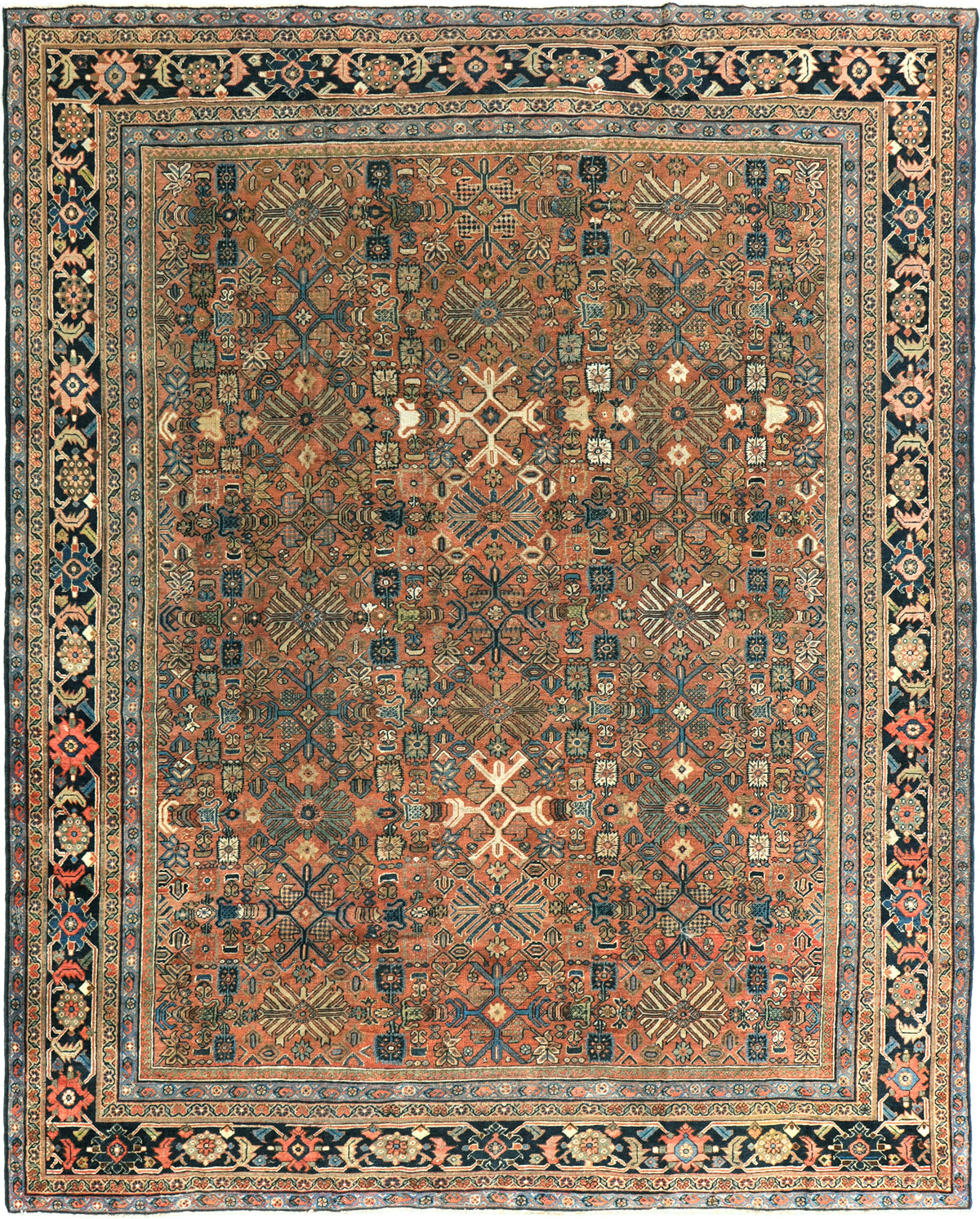 Antique Persian Mahal Rug Allover Design 52121