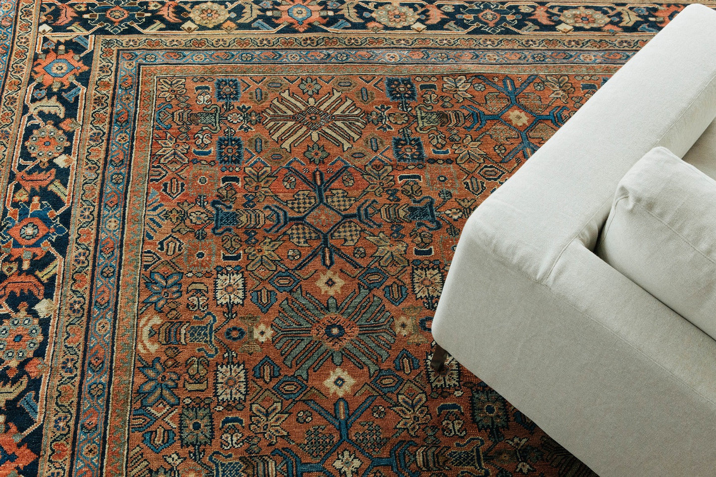 Antique Persian Mahal Rug Allover Design 52121