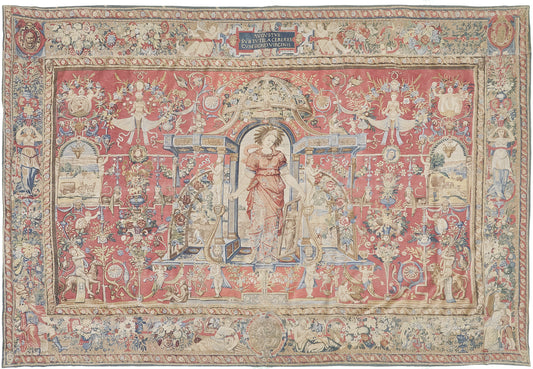 Vintage French Tapestry - hand-woven tapestry, French hand-woven - one-of-a-kind handmade area rug