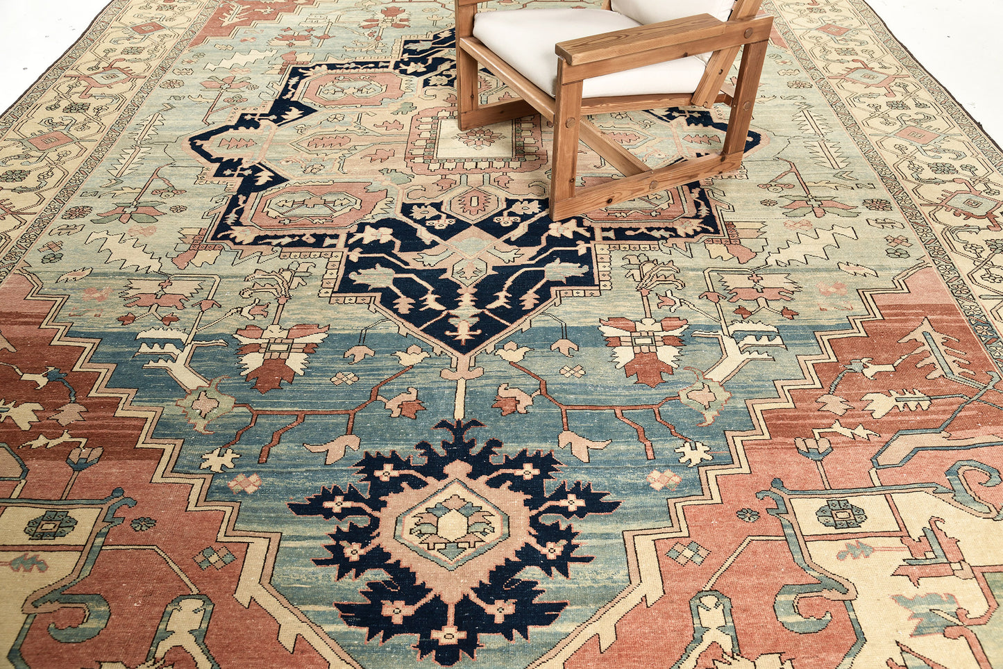 Persian Rug 3449 Vintage Persian Heriz Serapi Style Rug 57537