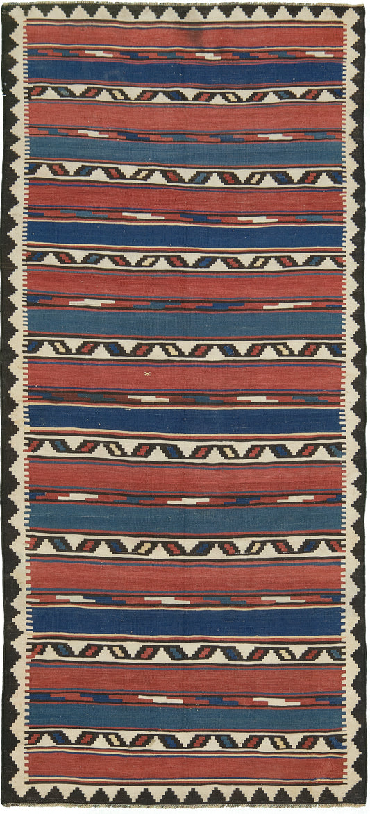 Vintage Caucasian Tribal Shirvan Kilim Rug