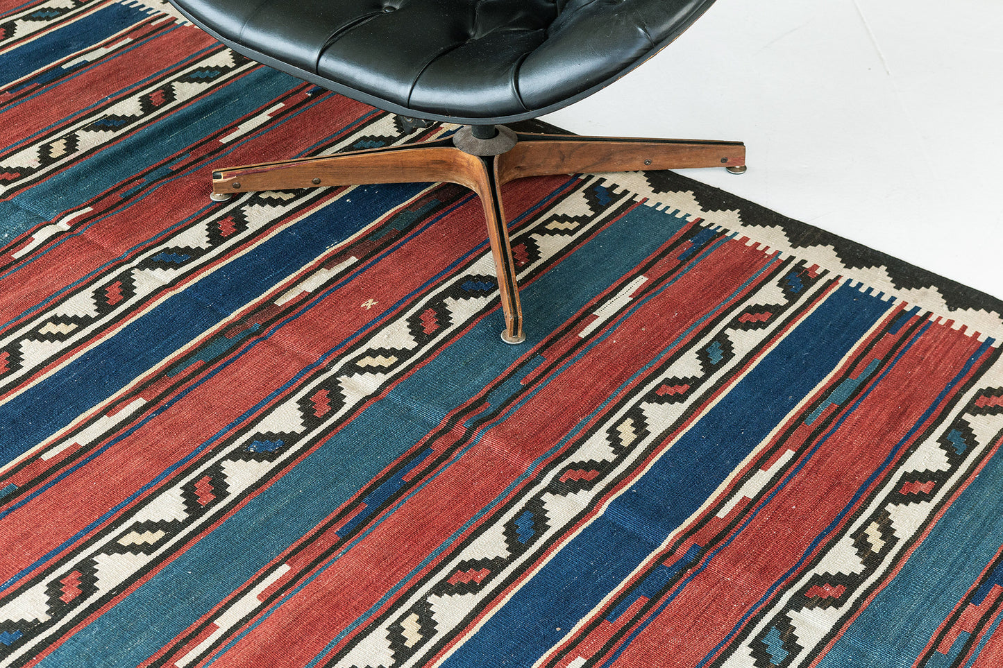 Vintage Caucasian Tribal Shirvan Kilim Rug