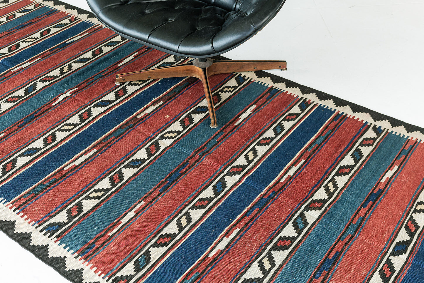 Vintage Caucasian Tribal Shirvan Kilim Rug