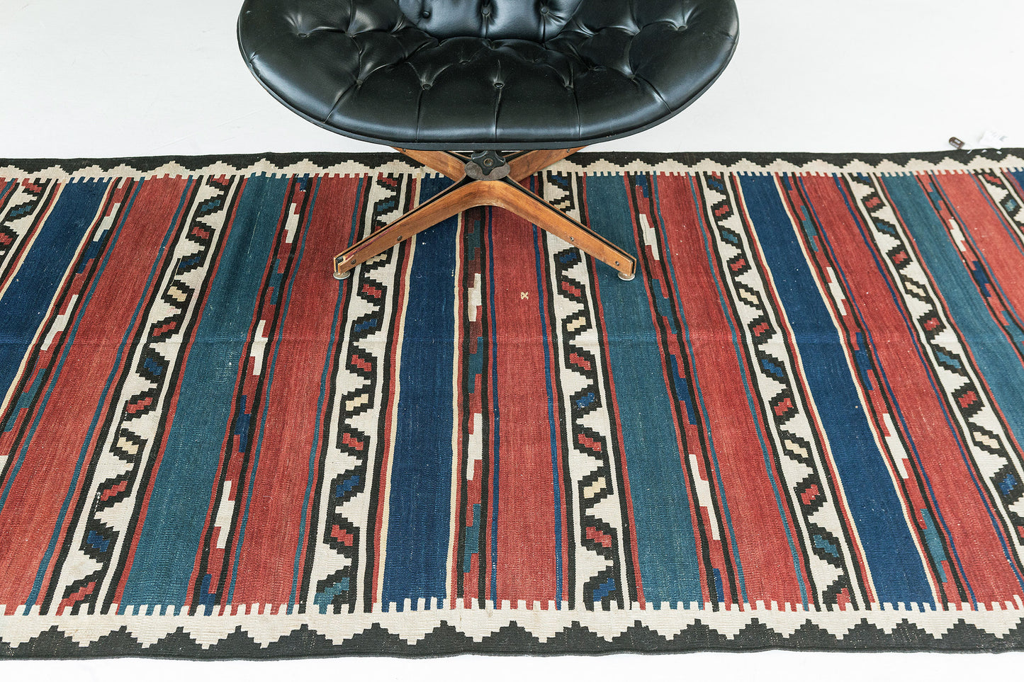 Vintage Caucasian Tribal Shirvan Kilim Rug