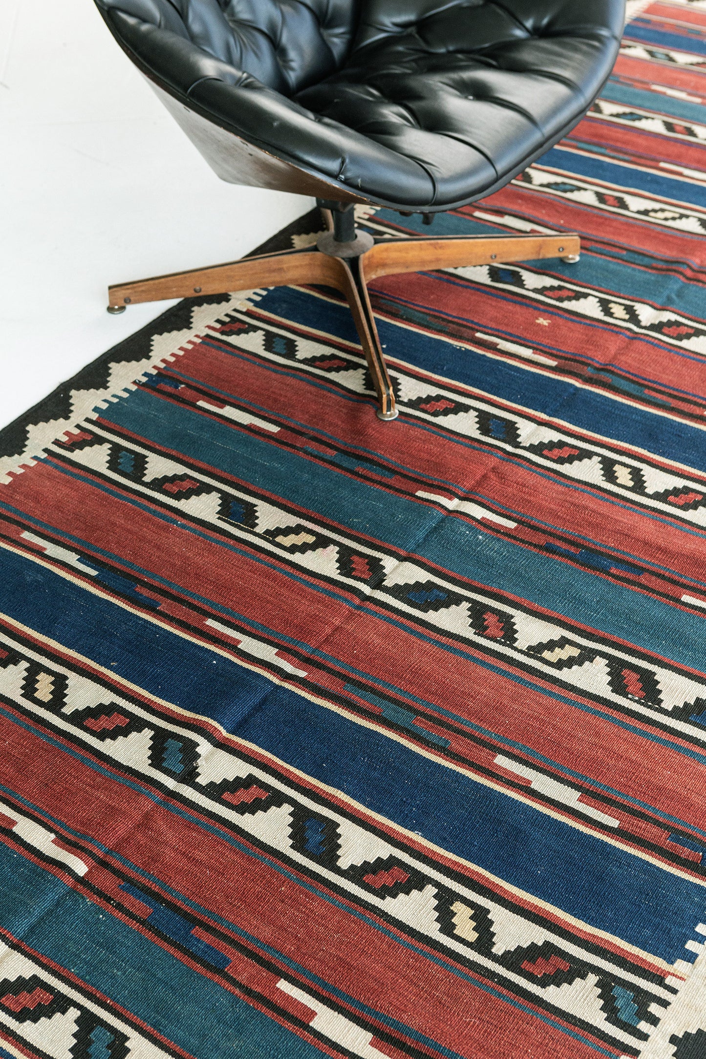 Vintage Caucasian Tribal Shirvan Kilim Rug