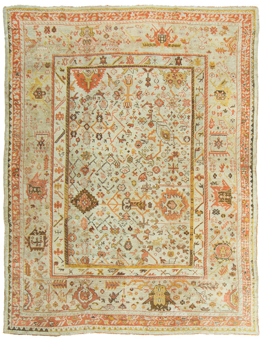 Antique Turkish Oushak Rug