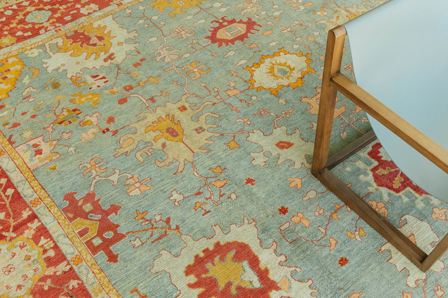 Antique Turkish Angora Oushak Rug