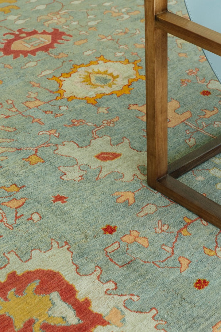 Antique Turkish Angora Oushak Rug