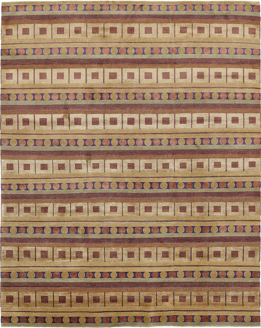 Nepalese Modern Design Rug Wool and Silk