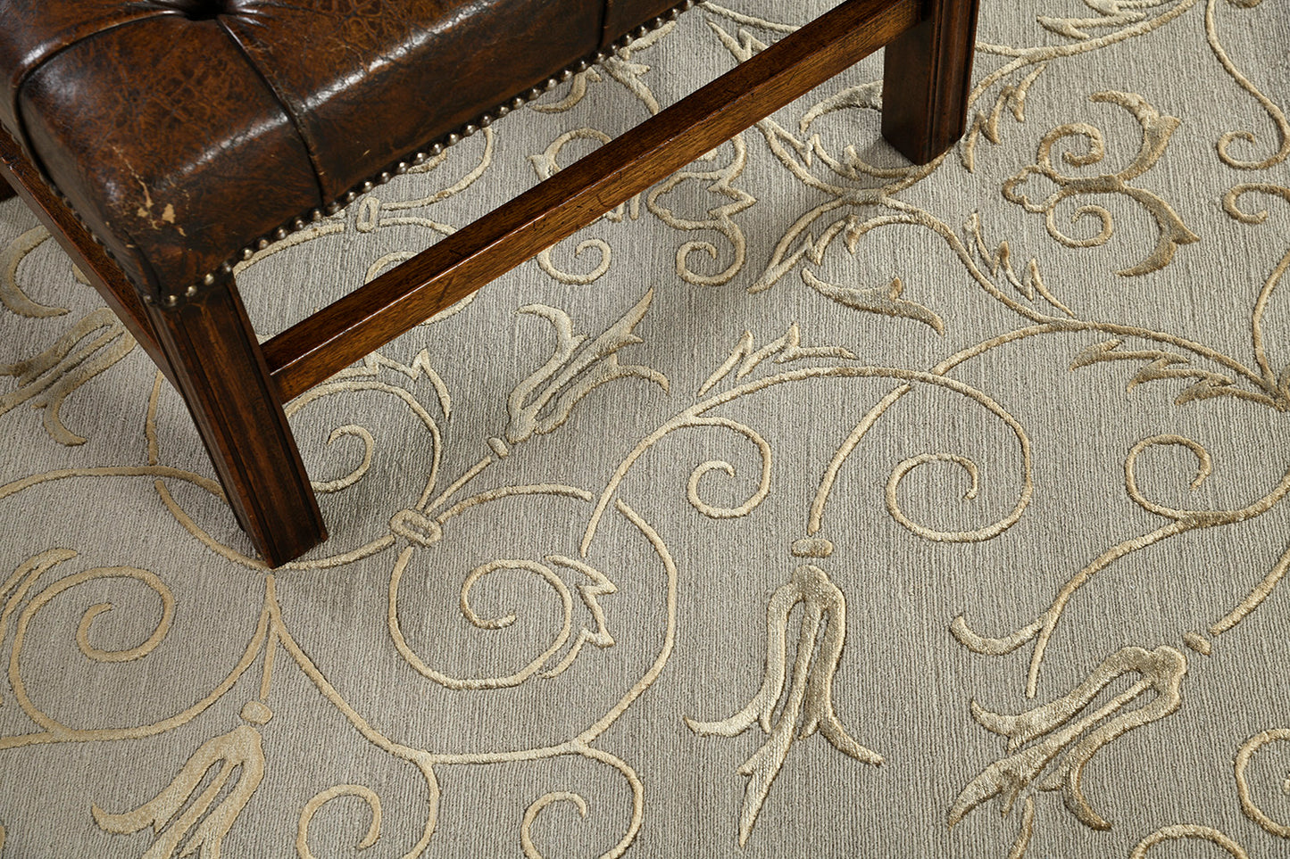 Nepalese Modern Design Rug Wool and Silk D417