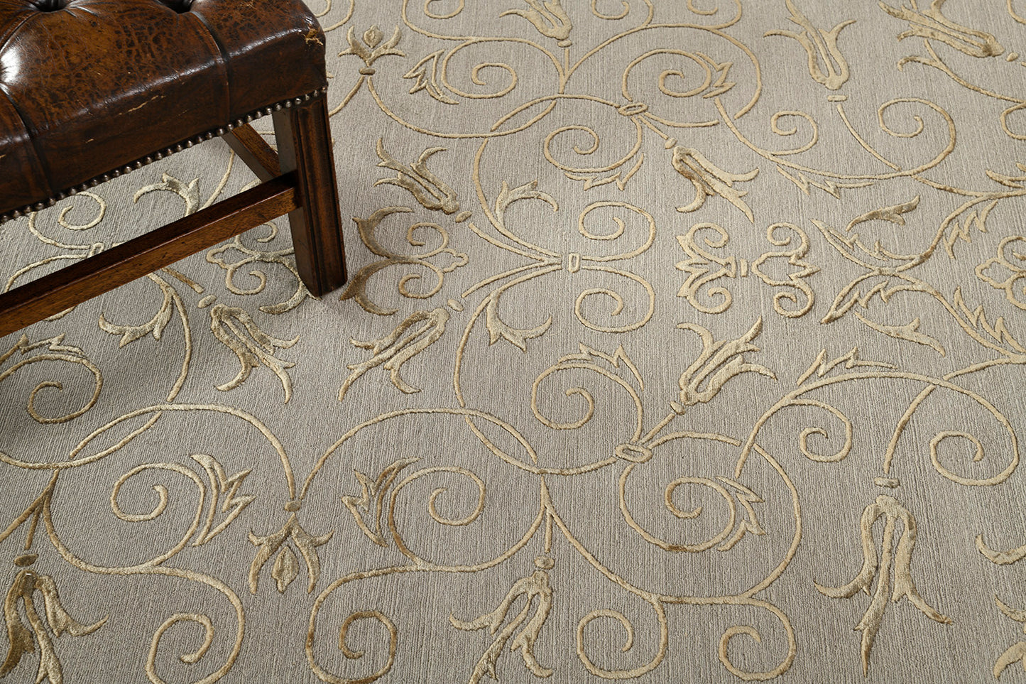 Nepalese Modern Design Rug Wool and Silk D417