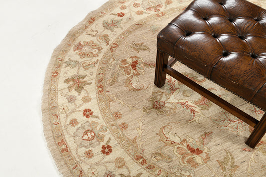 Natural Dye Agra Revival Round Rug