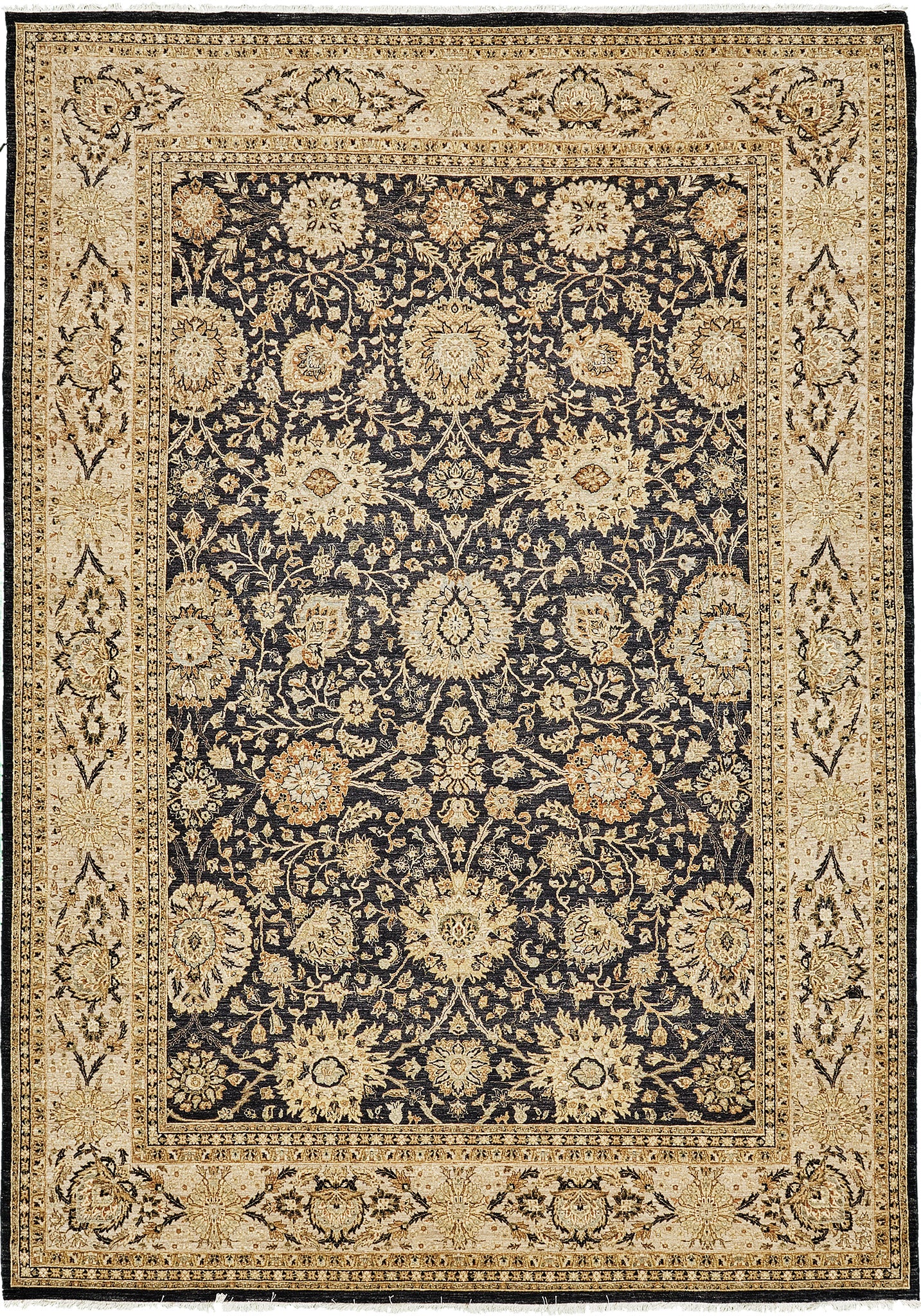 Natural Dye Tabriz Hajijalili Allover Design Rug