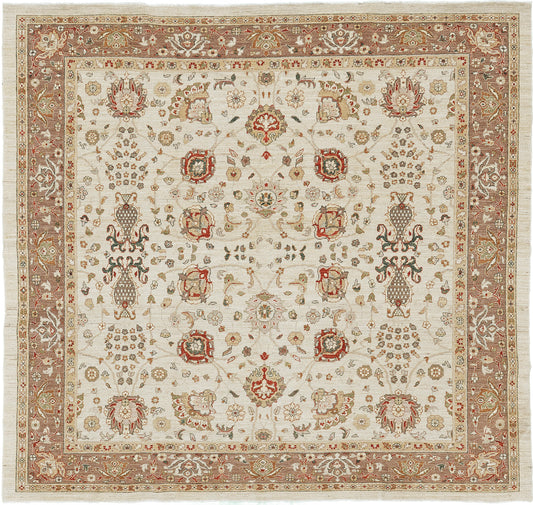 Natural Dye Sultanabad Design Rug Divine Square Rug