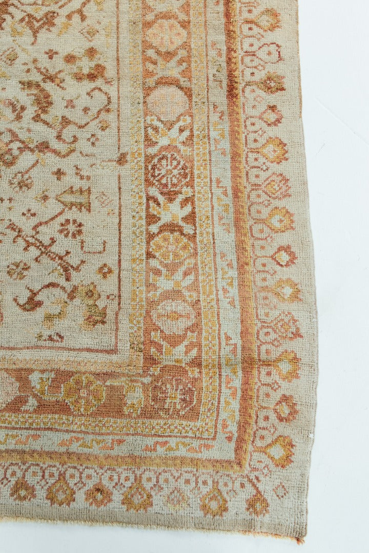 Antique Turkish Borlou Oushak Rug