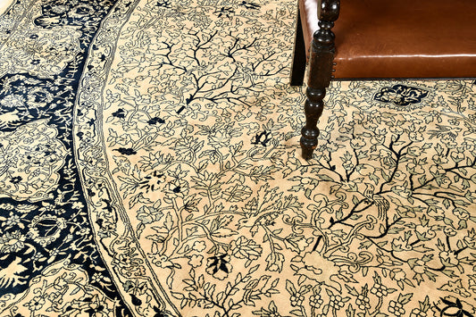 Antique Oversize Indian Amritsar Round Rug