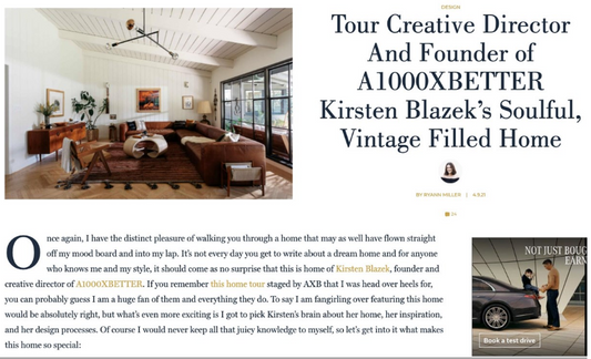 Emily Henderson Feature with Kirsten Blazek of a1000xbetter Afton Project