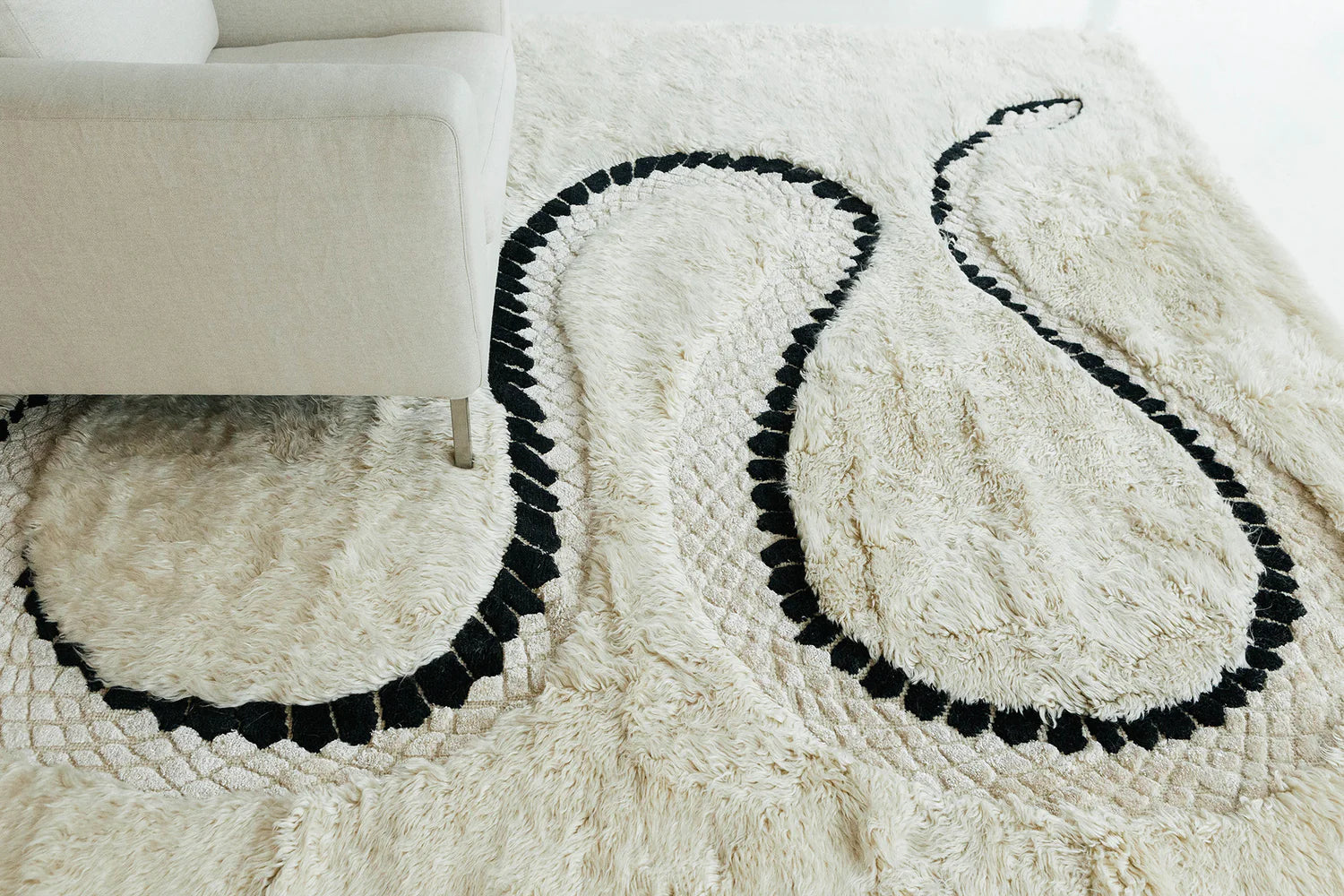 Modern black and White Rug | Liesel Plambeck , Year of the Snake
