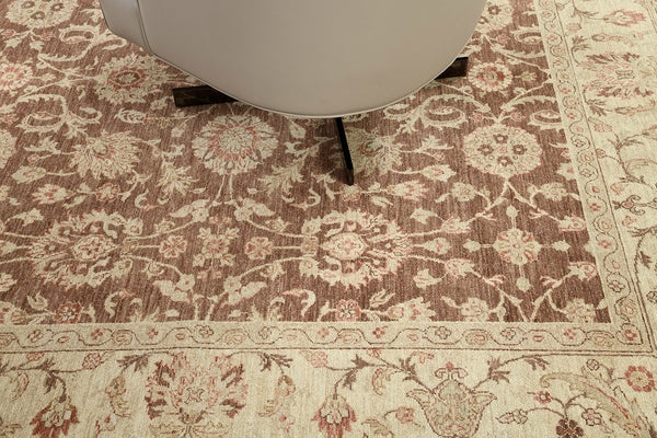 Natural Dye Sultanabad Revival Rug - artisan revival weave - detailed border and fringe [#9]