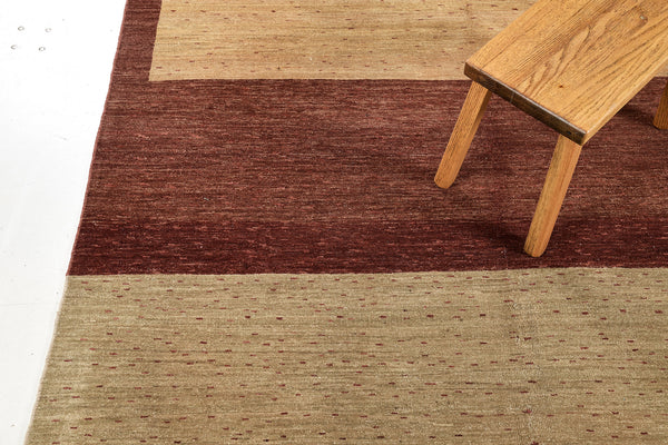 Natural Dye Contemporary Design Rug Mondrian Collection - detailed border and fringe [#10]