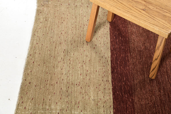 Natural Dye Contemporary Design Rug Mondrian Collection - close-up of weave texture and pile [#10]