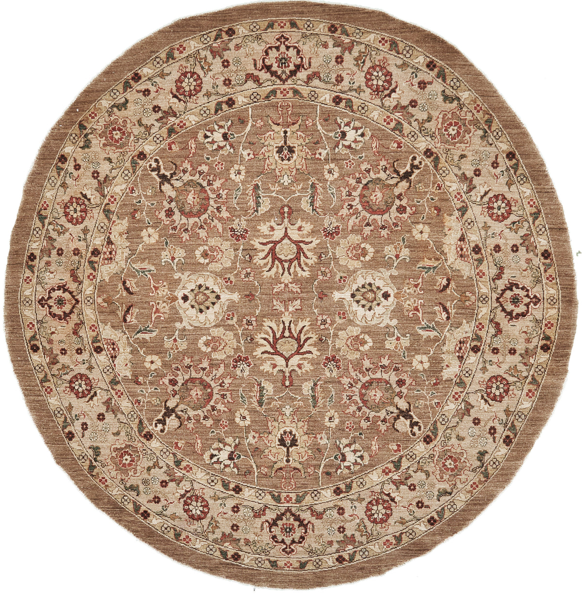 Natural Dye Sultanabad Revival Round Rug - artisan revival weave - one-of-a-kind handmade area rug [#8]