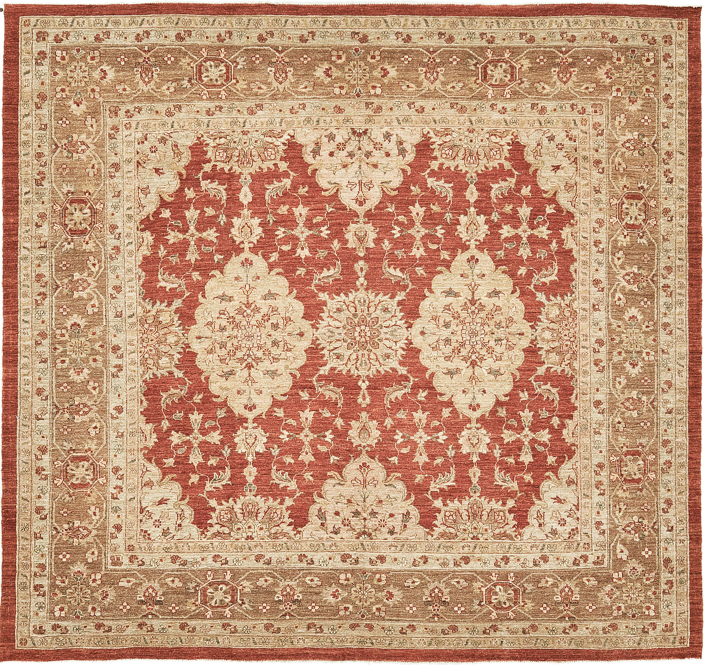 Natural Dye Allover Mahal Revival Square Rug