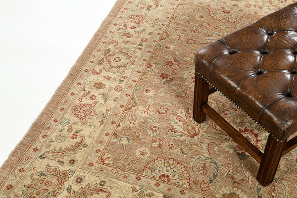 Natural Dye Sultanabad Revival Rug - artisan revival weave - styled in room setting [#10]