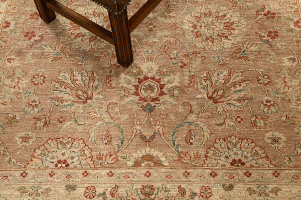 Natural Dye Sultanabad Revival Rug - artisan revival weave - close-up of weave texture and pile [#10]