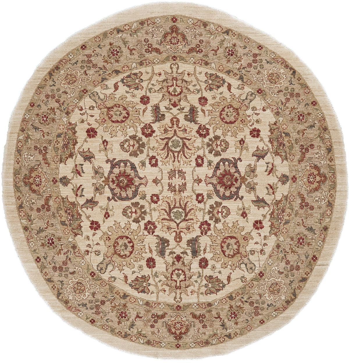 Natural Dye Sultanabad Revival Round Rug - artisan revival weave - one-of-a-kind handmade area rug [#4]