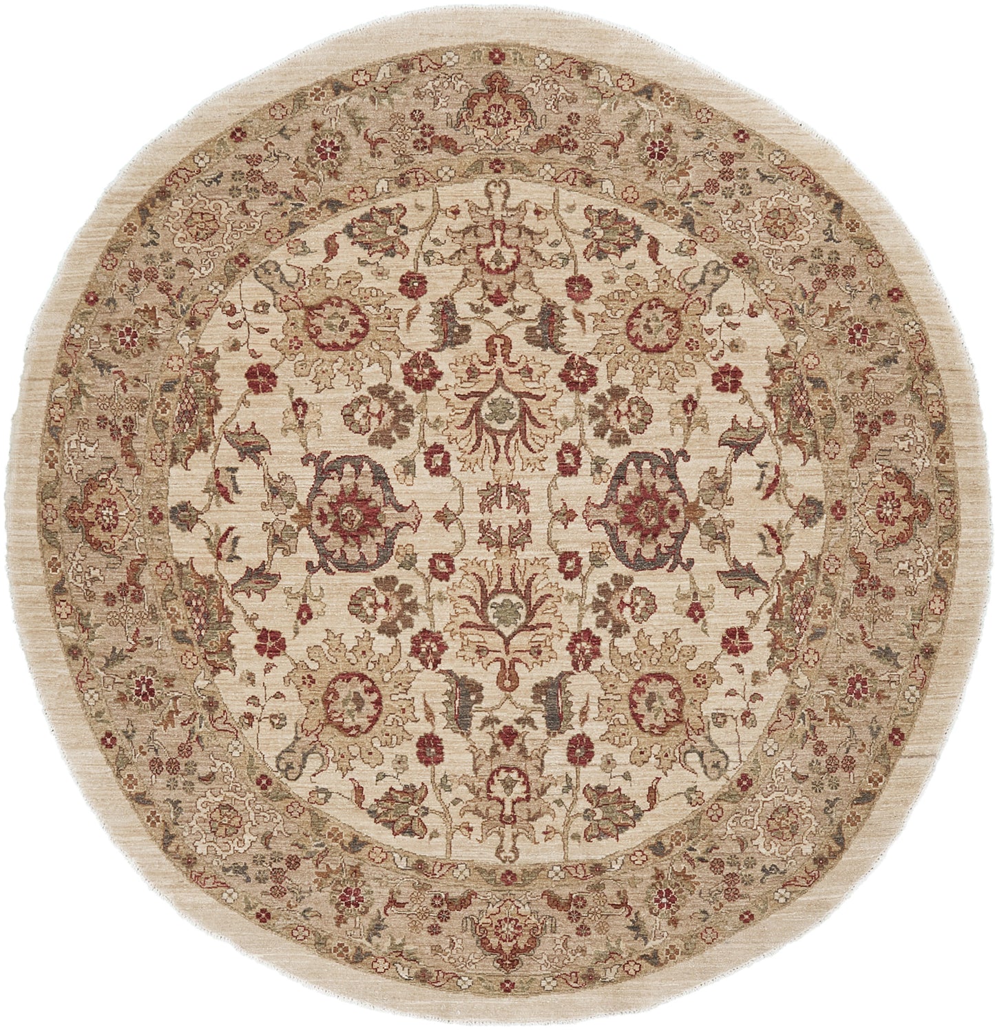 Natural Dye Sultanabad Revival Round Rug