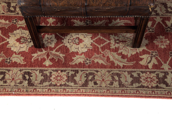 Natural Dye Sultanabad Runner - narrow runner - detailed border and fringe [#2]