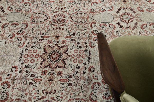 Natural Dye Tabriz Hadji Jalili Revival - artisan revival weave - styled in room setting