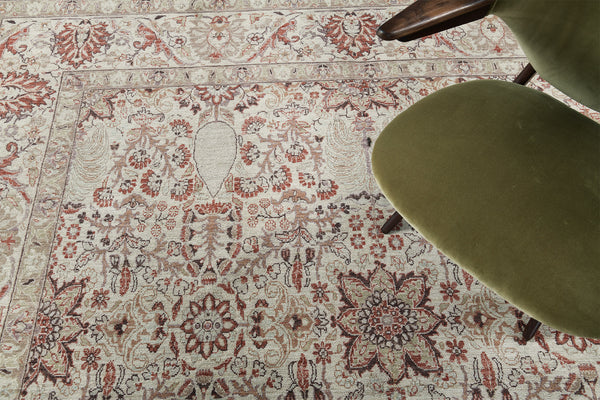 Natural Dye Tabriz Hadji Jalili Revival - artisan revival weave - close-up of weave texture and pile