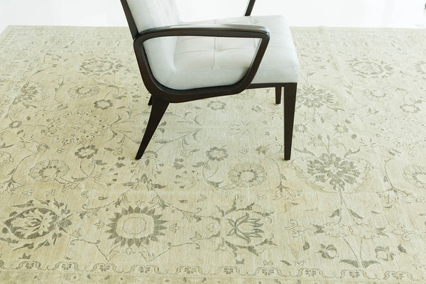 Vintage Style Sultanabad Revival Rug - artisan revival weave - close-up of weave texture and pile [#27]