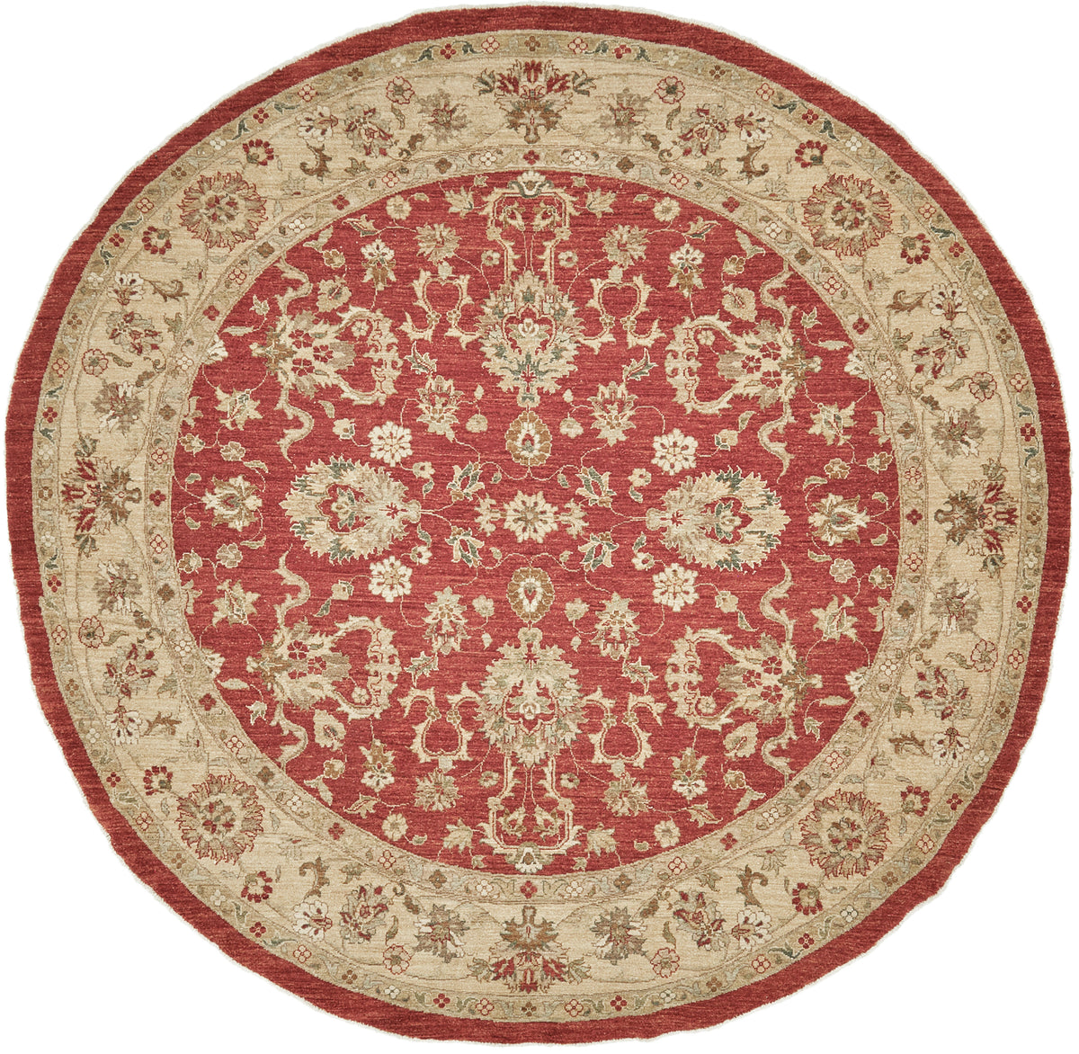 Natural Dye Sultanabad Revival Round Rug - artisan revival weave - one-of-a-kind handmade area rug [#3]