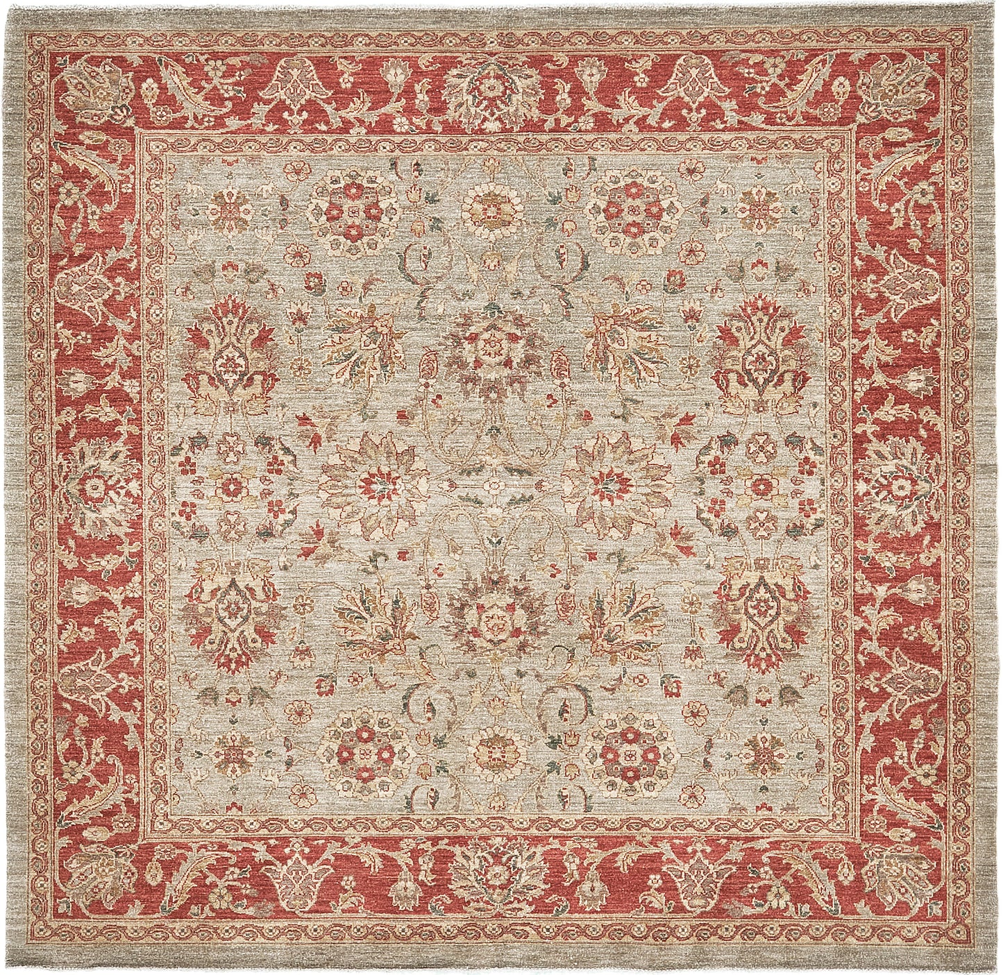 Natural Dye Sultanabad Revival Square Rug