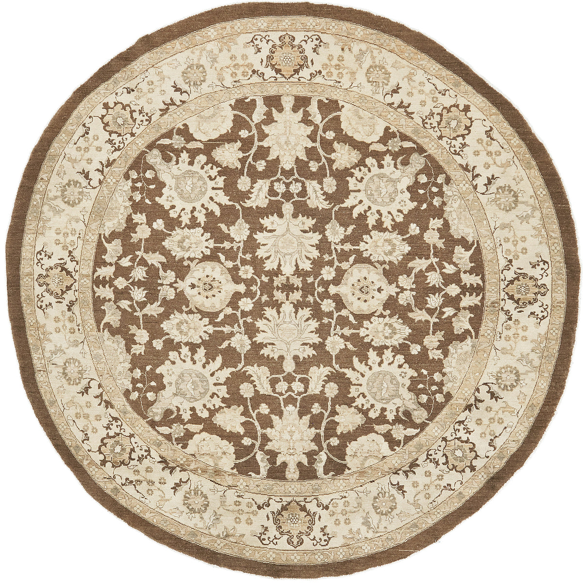 Vintage Style Sultanabad Revival Round Rug - artisan revival weave - one-of-a-kind handmade area rug [#4]