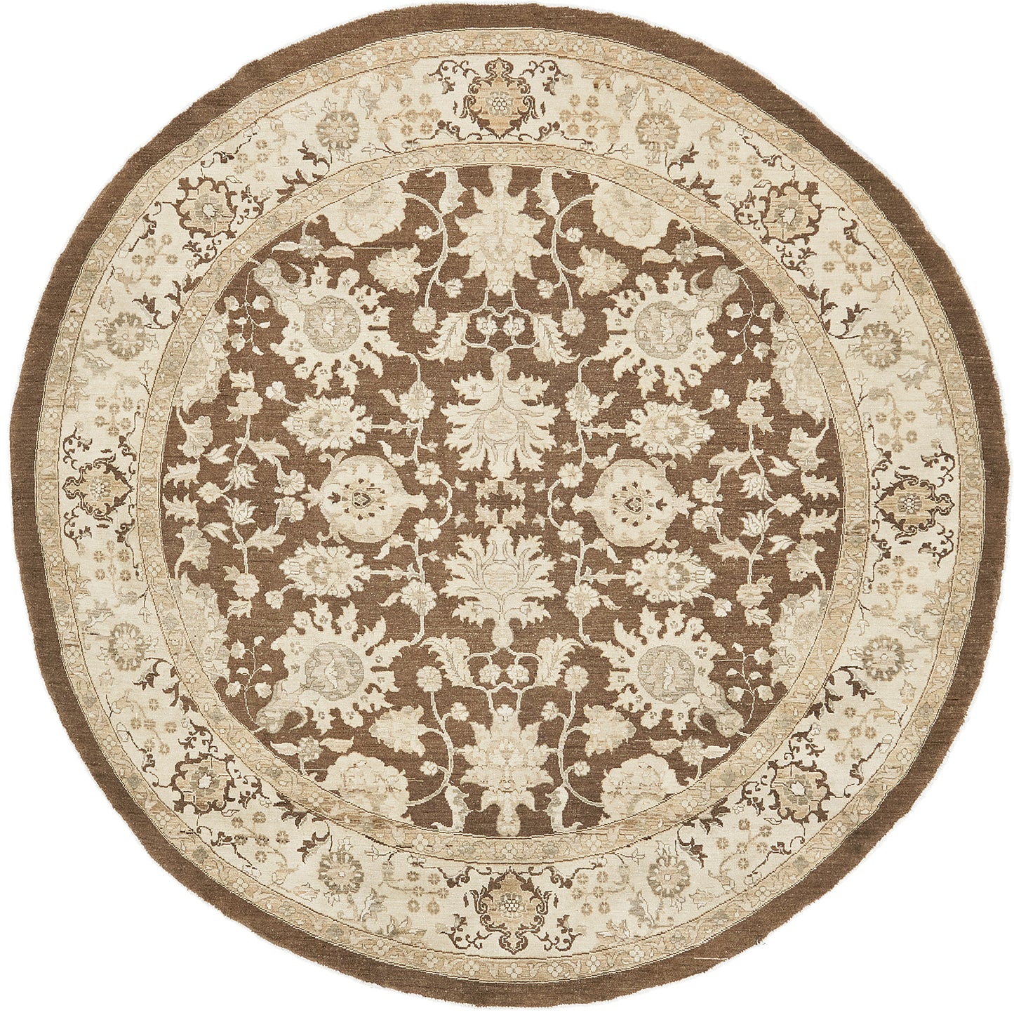 Vintage Style Sultanabad Revival Round Rug