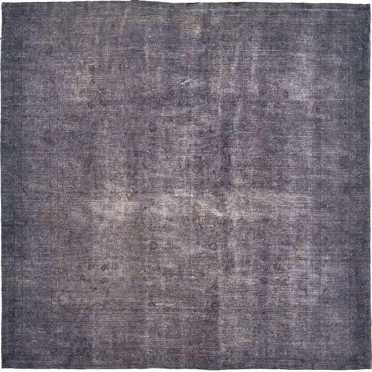 Overdyed Tabriz Allover Design Square Rug - one-of-a-kind handmade area rug