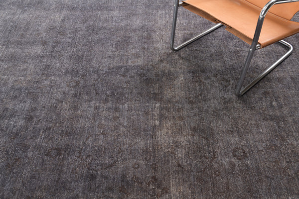 Overdyed Tabriz Allover Design Square Rug - overhead flat lay view
