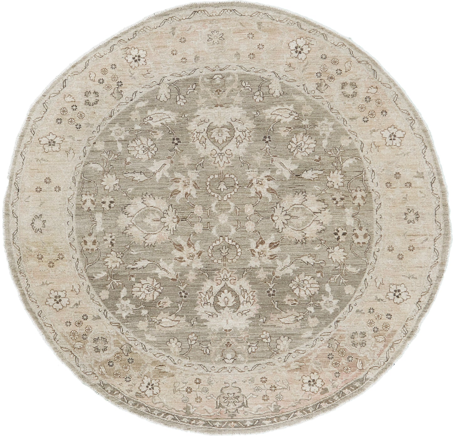 Vintage Style Agra Design Round Rug